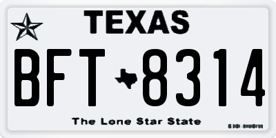 TX license plate BFT8314
