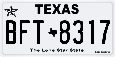 TX license plate BFT8317