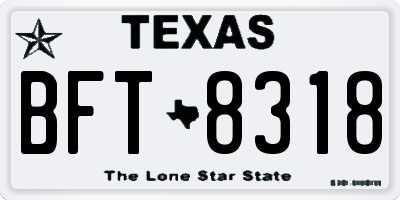TX license plate BFT8318