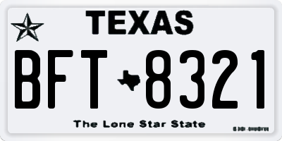 TX license plate BFT8321