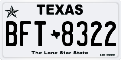 TX license plate BFT8322