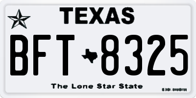 TX license plate BFT8325