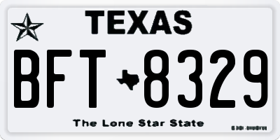 TX license plate BFT8329