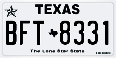 TX license plate BFT8331