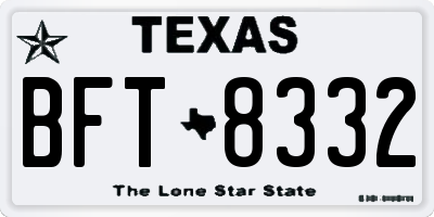 TX license plate BFT8332