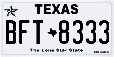 TX license plate BFT8333