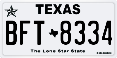 TX license plate BFT8334