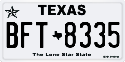 TX license plate BFT8335