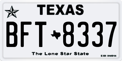 TX license plate BFT8337