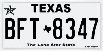 TX license plate BFT8347