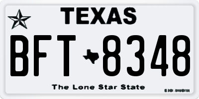 TX license plate BFT8348