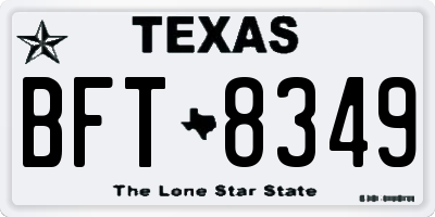 TX license plate BFT8349