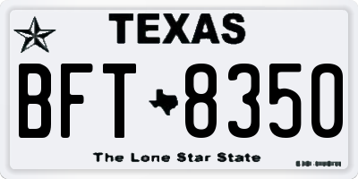 TX license plate BFT8350