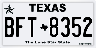 TX license plate BFT8352