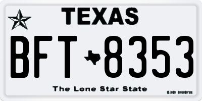 TX license plate BFT8353