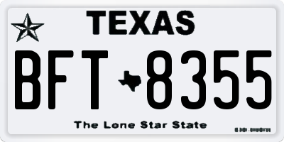 TX license plate BFT8355