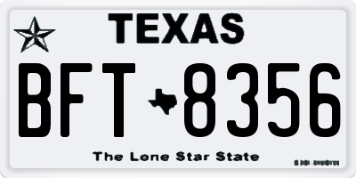 TX license plate BFT8356