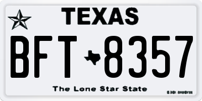 TX license plate BFT8357