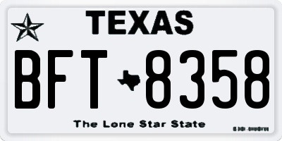 TX license plate BFT8358