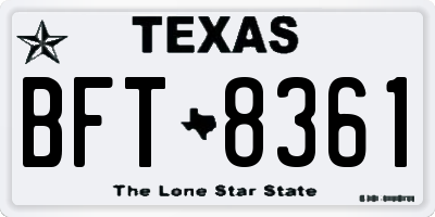 TX license plate BFT8361