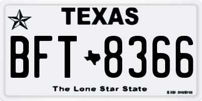 TX license plate BFT8366