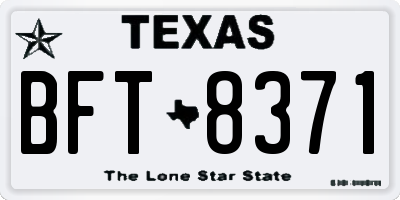 TX license plate BFT8371
