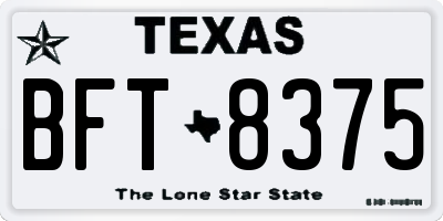 TX license plate BFT8375
