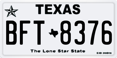 TX license plate BFT8376