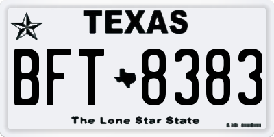 TX license plate BFT8383