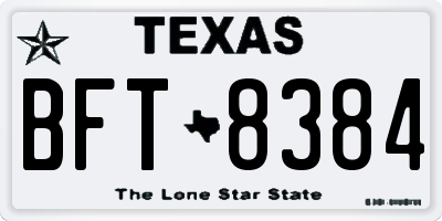 TX license plate BFT8384