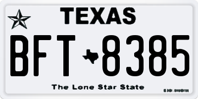 TX license plate BFT8385