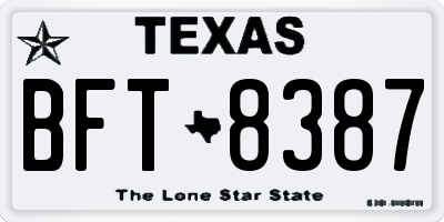 TX license plate BFT8387