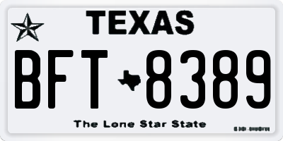 TX license plate BFT8389
