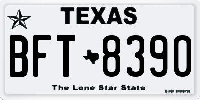TX license plate BFT8390
