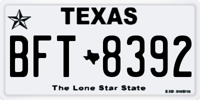 TX license plate BFT8392