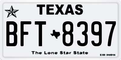 TX license plate BFT8397
