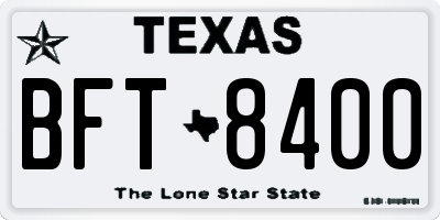 TX license plate BFT8400