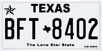 TX license plate BFT8402