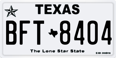 TX license plate BFT8404
