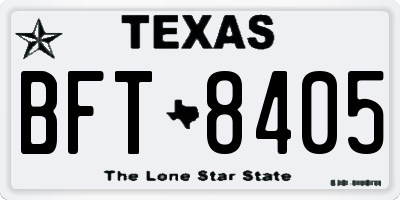 TX license plate BFT8405