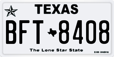 TX license plate BFT8408