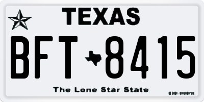 TX license plate BFT8415