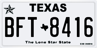 TX license plate BFT8416
