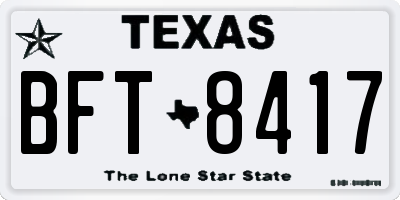 TX license plate BFT8417