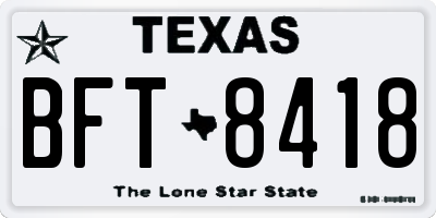 TX license plate BFT8418
