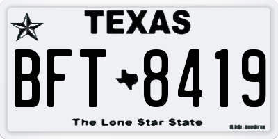 TX license plate BFT8419