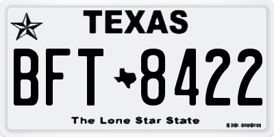 TX license plate BFT8422