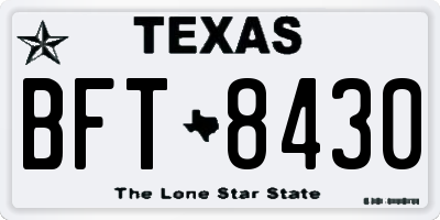 TX license plate BFT8430