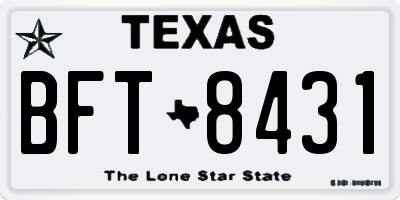 TX license plate BFT8431