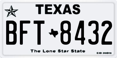 TX license plate BFT8432